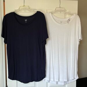 Pair of Gap Luxe tees.